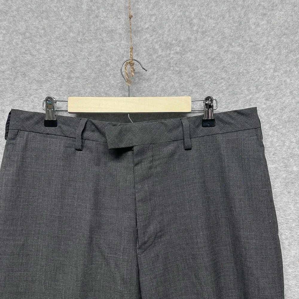 Louis Raphael Luxe Dress Pants‎ W34 L32 Charcoal Wool Officewear Workwear Flat